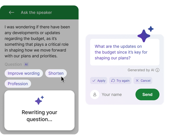 Engage your audience in seconds with Slido AI