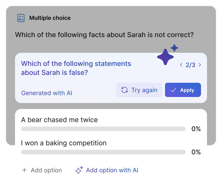 Engage your audience in seconds with Slido AI