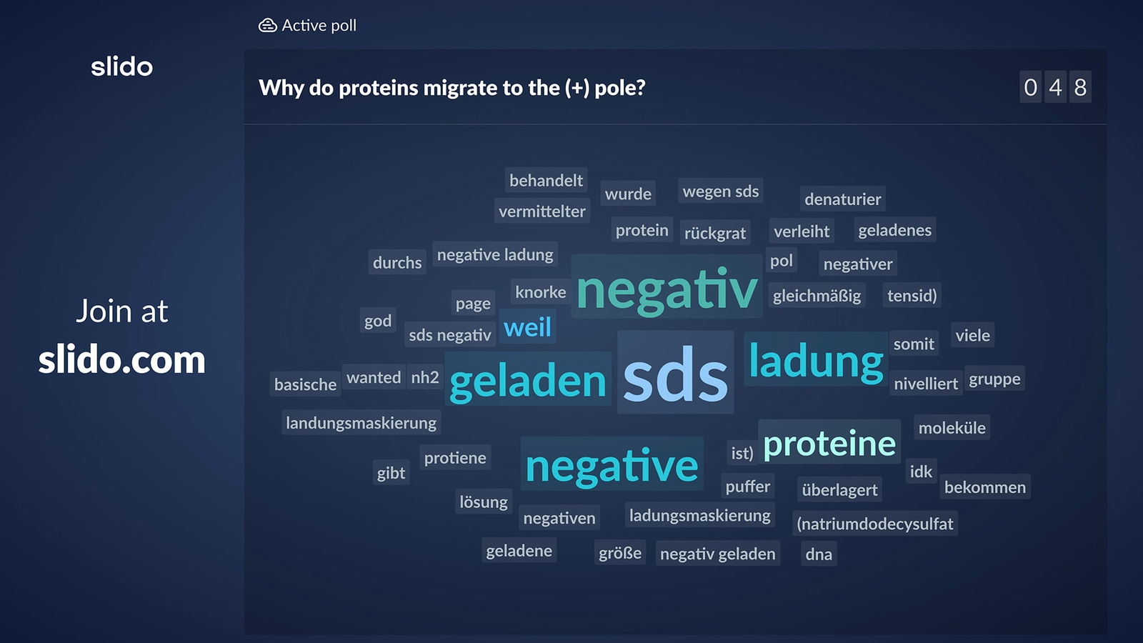 Ludwig-Maximilians Universität München uses Slido wordcloud.