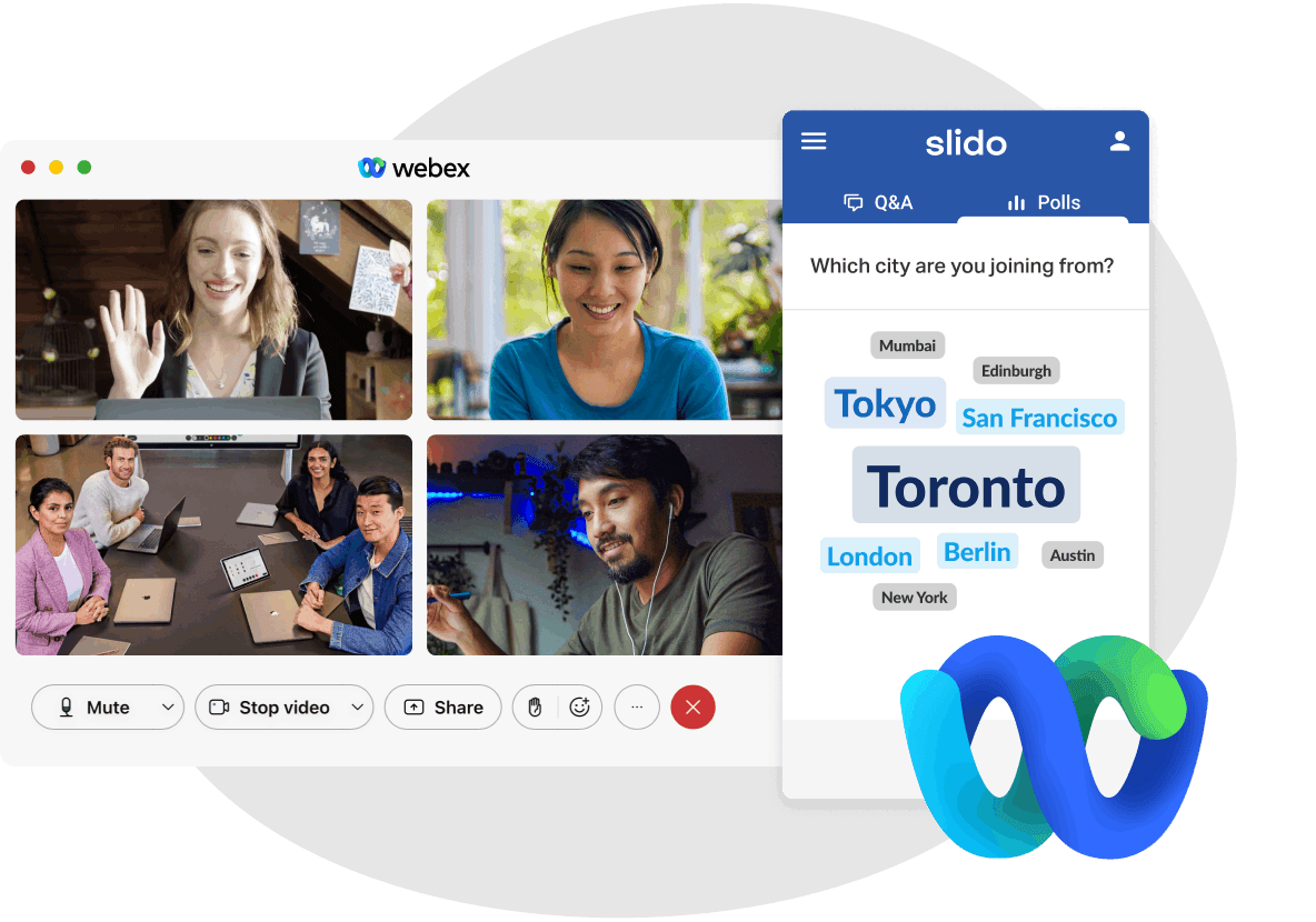 Slido integrated directly into Webex meeting.