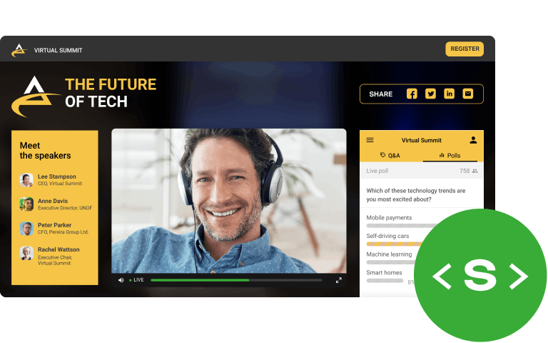 Slido embedded into The Future of Tech website.