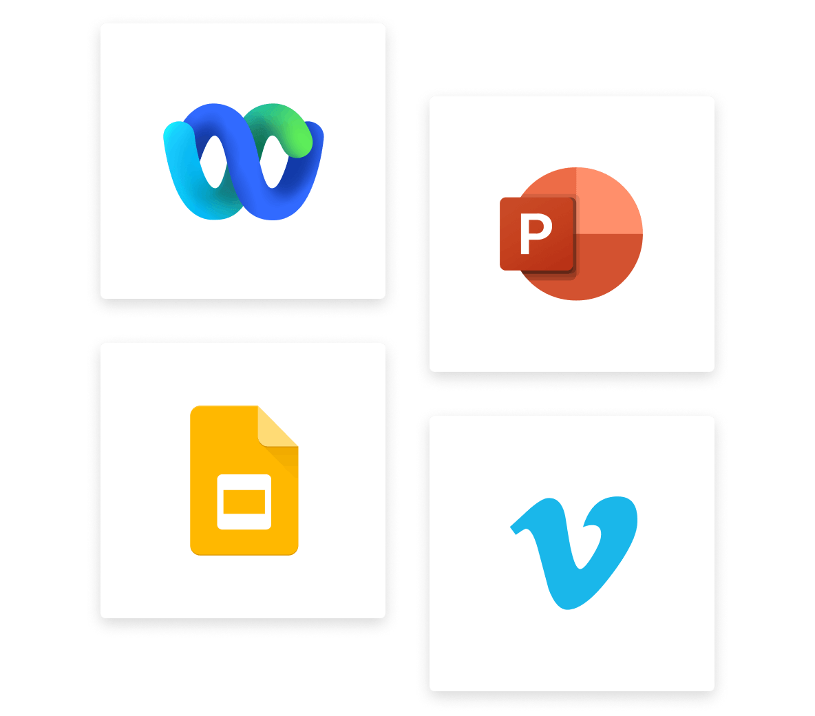 Compatible with the tools you already use: Webex, PowerPoint, and Google Slides.
