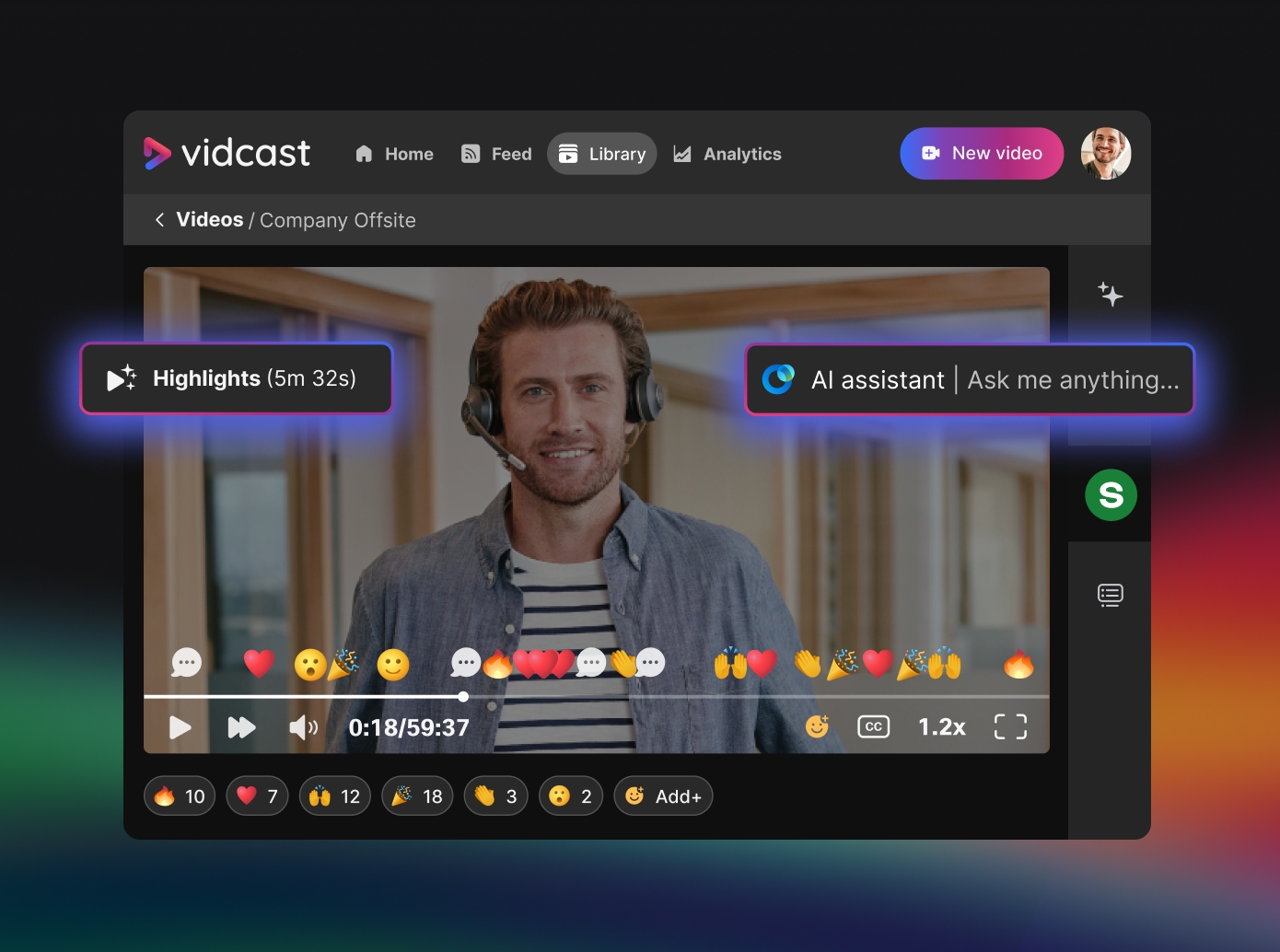 Slido live video integration.